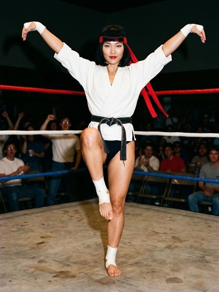 Black Belt Brenda in the ring at a G.L.A.M. taping