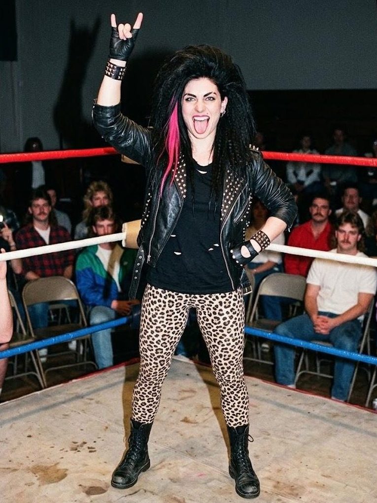 Heavy Metal Heather in the ring at a G.L.A.M. taping
