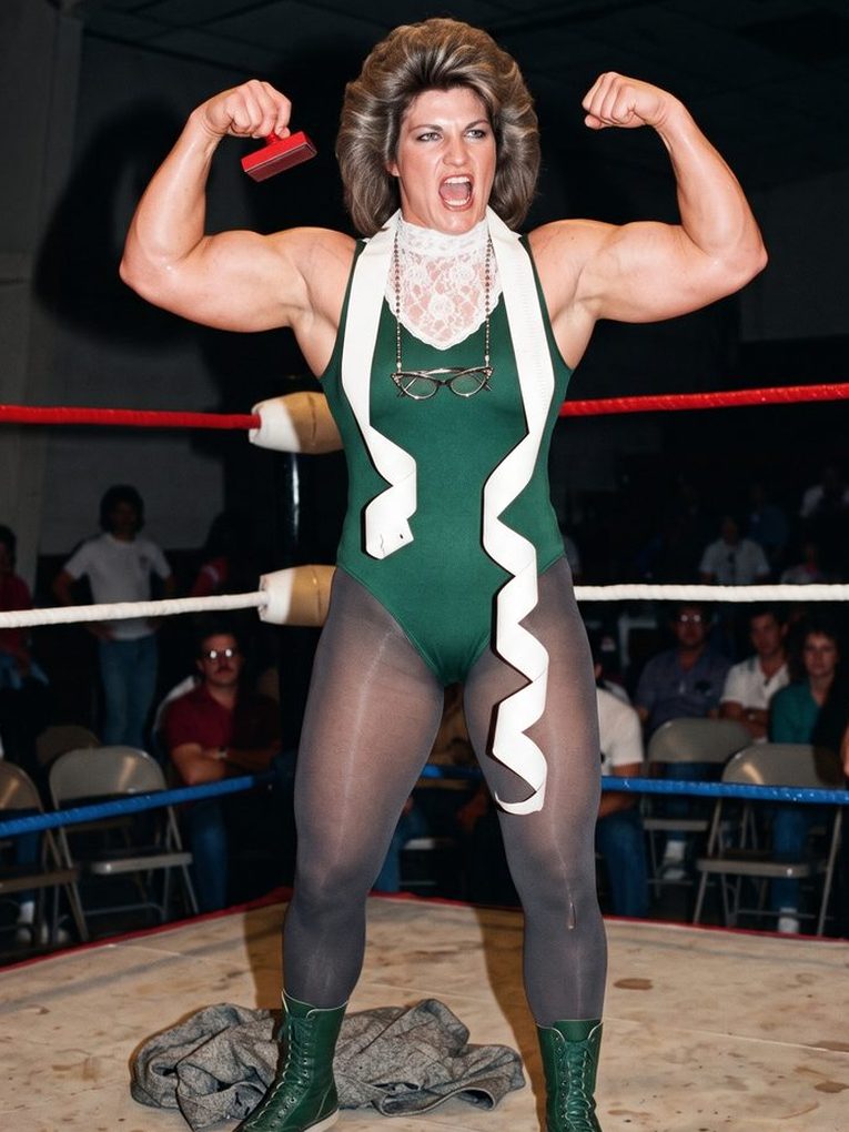 IRS Irene in the ring at a G.L.A.M. taping