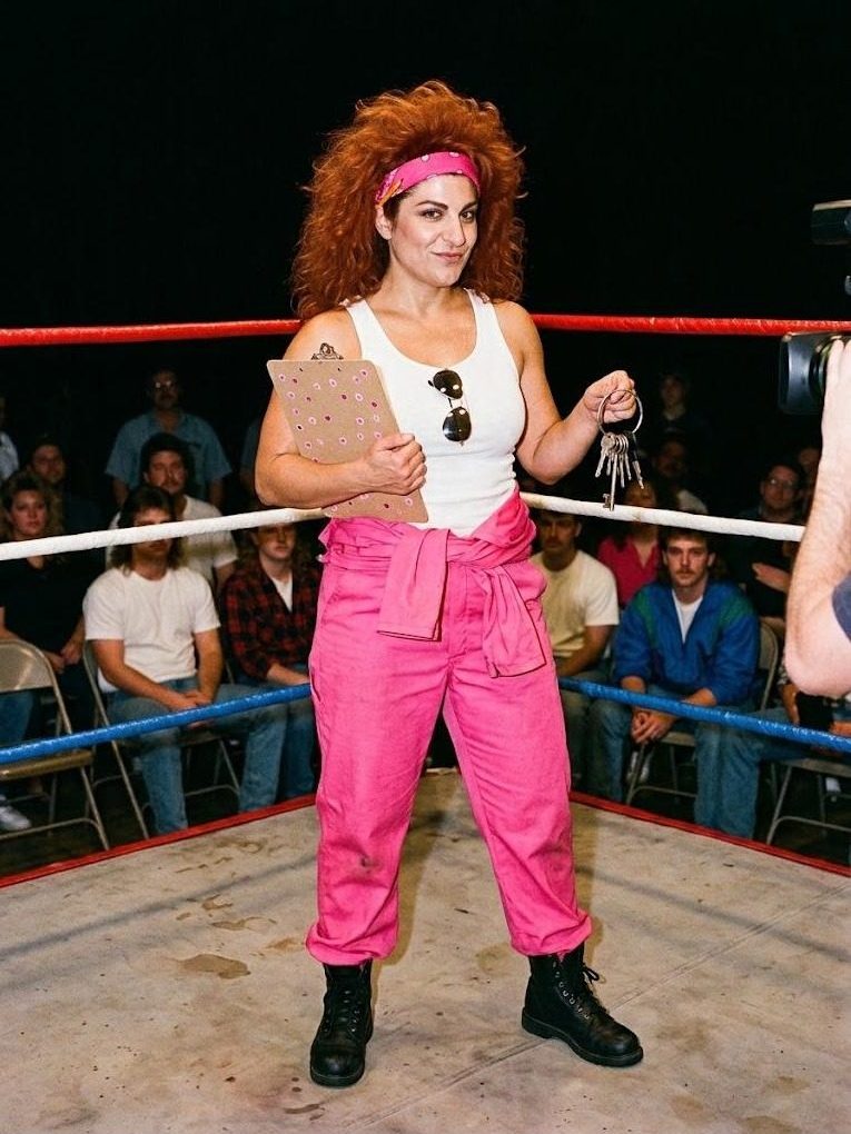 Repo Rita in the ring at a G.L.A.M. taping