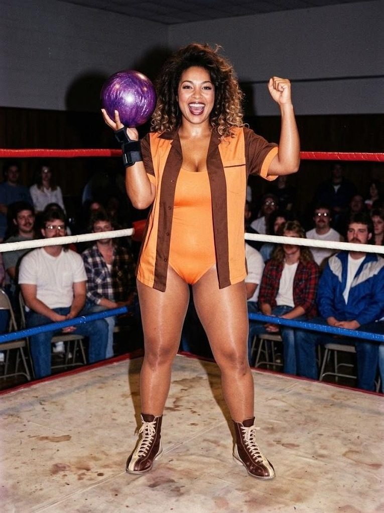 Strike-Out Sherry in the ring at a G.L.A.M. taping